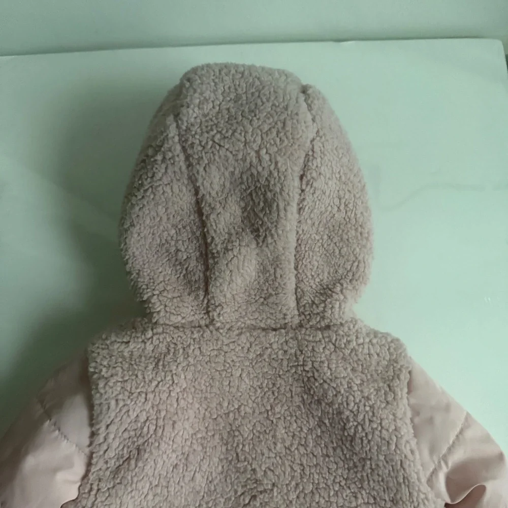 Janie‎ and Jack The Quilted Sherpa Coat in Peach Candy Size 6-12 Months NWT
